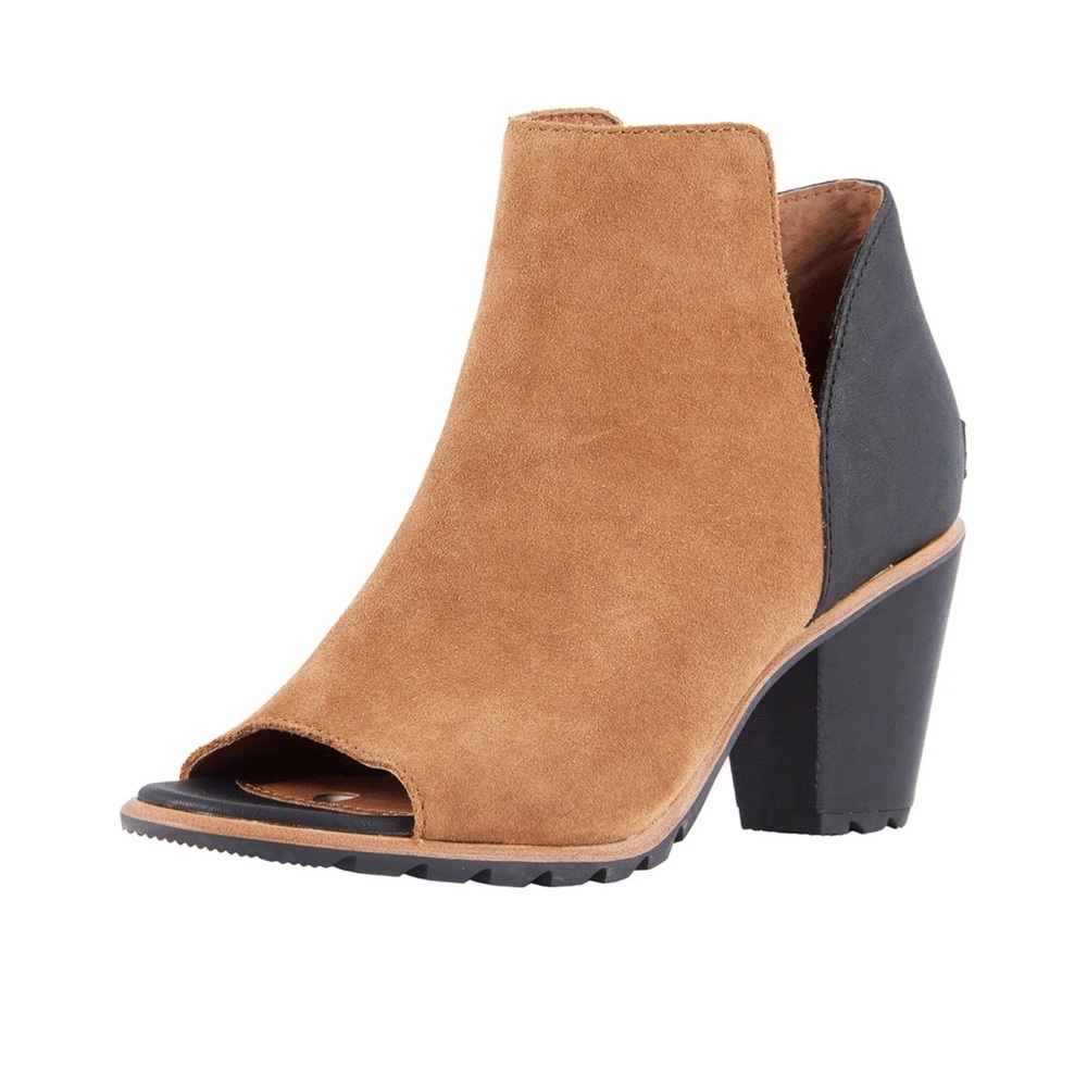 Sorel Nadia Leather Peep Toe Booties - Picture 1 of 8